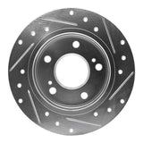 R1 Concepts 1994-1998 Nissan 240SX Rear Left Drilled & Slotted Silver Brake Rotor by R1 Concepts 631-67046L