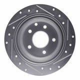 Dynamic Friction 2002-2025 Nissan Juke Rear Left Drilled & Slotted Silver Brake Rotor by Dynamic Friction Company 631-67050L