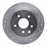 Dynamic Friction 2002-2025 Nissan Maxima Rear Right Drilled & Slotted Silver Brake Rotor by Dynamic Friction Company 631-67050R