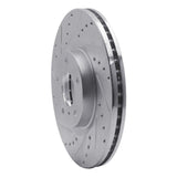 Dynamic Friction 2003-2023 Infiniti FX45 Front Left Drilled & Slotted Silver Brake Rotor by Dynamic Friction Company 631-67052L