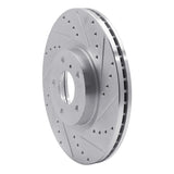 Dynamic Friction 2003-2023 Infiniti Q70 Hybrid Front Right Drilled & Slotted Silver Brake Rotor by Dynamic Friction Company 631-67052R