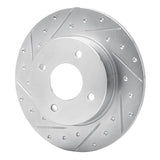 Dynamic Friction 2004-2006 Nissan Sentra Rear Left Drilled & Slotted Silver Brake Rotor by Dynamic Friction Company 631-67053L