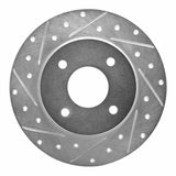 Dynamic Friction 2004-2006 Nissan Sentra Rear Left Drilled & Slotted Silver Brake Rotor by Dynamic Friction Company 631-67053L