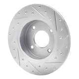 Dynamic Friction 2004-2006 Nissan Sentra Rear Left Drilled & Slotted Silver Brake Rotor by Dynamic Friction Company 631-67053L
