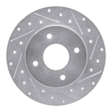 Dynamic Friction 2004-2006 Nissan Sentra Rear Right Drilled & Slotted Silver Brake Rotor by Dynamic Friction Company 631-67053R