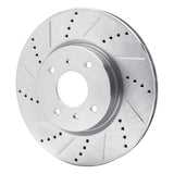 Dynamic Friction 2004-2006 Nissan Sentra Front Left Drilled & Slotted Silver Brake Rotor by Dynamic Friction Company 631-67054L