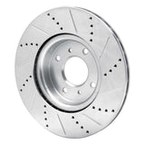 Dynamic Friction 2004-2006 Nissan Sentra Front Left Drilled & Slotted Silver Brake Rotor by Dynamic Friction Company 631-67054L