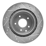 Dynamic Friction 2005-2025 Infiniti G25 Rear Left Drilled & Slotted Silver Brake Rotor by Dynamic Friction Company 631-67055L