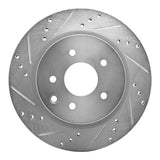 Dynamic Friction 2005-2025 Infiniti G25 Rear Left Drilled & Slotted Silver Brake Rotor by Dynamic Friction Company 631-67055L