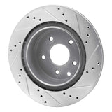 Dynamic Friction 2005-2025 Infiniti G25 Rear Left Drilled & Slotted Silver Brake Rotor by Dynamic Friction Company 631-67055L