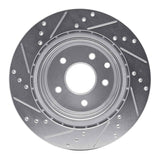 Dynamic Friction 2005-2025 Infiniti M45 Rear Right Drilled & Slotted Silver Brake Rotor by Dynamic Friction Company 631-67055R