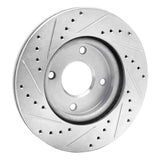 Dynamic Friction 2007-2014 Nissan Cube Front Right Drilled & Slotted Silver Brake Rotor by Dynamic Friction Company 631-67056R