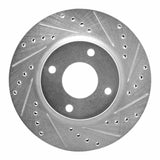 Dynamic Friction 2007-2014 Nissan Cube Front Right Drilled & Slotted Silver Brake Rotor by Dynamic Friction Company 631-67056R