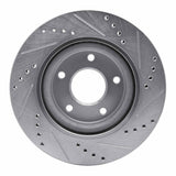 Dynamic Friction 2007-2013 Nissan Altima Front Left Drilled & Slotted Silver Brake Rotor by Dynamic Friction Company 631-67057L