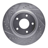Dynamic Friction 2007-2013 Nissan Altima Front Left Drilled & Slotted Silver Brake Rotor by Dynamic Friction Company 631-67057L