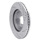 Dynamic Friction 2007-2013 Nissan Altima Front Left Drilled & Slotted Silver Brake Rotor by Dynamic Friction Company 631-67057L