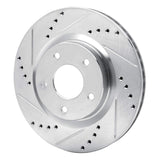 Dynamic Friction 2007-2015 Nissan Sentra Front Left Drilled & Slotted Silver Brake Rotor by Dynamic Friction Company 631-67058L