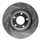 Dynamic Friction 2007-2015 Nissan Sentra Front Left Drilled & Slotted Silver Brake Rotor by Dynamic Friction Company 631-67058L