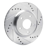 Dynamic Friction 2007-2015 Nissan Sentra Front Right Drilled & Slotted Silver Brake Rotor by Dynamic Friction Company 631-67058R