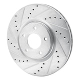 Dynamic Friction 2007-2017 Nissan Juke Front Left Drilled & Slotted Silver Brake Rotor by Dynamic Friction Company 631-67059L