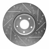 Dynamic Friction 2007-2017 Nissan Juke Front Left Drilled & Slotted Silver Brake Rotor by Dynamic Friction Company 631-67059L