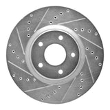 Dynamic Friction 2007-2017 Nissan Juke Front Left Drilled & Slotted Silver Brake Rotor by Dynamic Friction Company 631-67059L