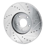 Dynamic Friction 2007-2017 Nissan Juke Front Left Drilled & Slotted Silver Brake Rotor by Dynamic Friction Company 631-67059L
