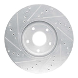 Dynamic Friction 2007-2017 Nissan Juke Front Right Drilled & Slotted Silver Brake Rotor by Dynamic Friction Company 631-67059R