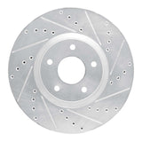 Dynamic Friction 2007-2017 Nissan Juke Front Right Drilled & Slotted Silver Brake Rotor by Dynamic Friction Company 631-67059R