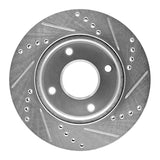 Dynamic Friction 2007-2017 Nissan Tiida (Mexico) Front Left Drilled & Slotted Silver Brake Rotor by Dynamic Friction Company 631-67062L