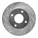 Dynamic Friction 2007-2017 Nissan Tiida (Mexico) Front Left Drilled & Slotted Silver Brake Rotor by Dynamic Friction Company 631-67062L