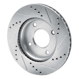 Dynamic Friction 2007-2017 Nissan Tiida (Mexico) Front Left Drilled & Slotted Silver Brake Rotor by Dynamic Friction Company 631-67062L