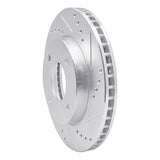 Dynamic Friction 2007-2017 Nissan Tiida (Mexico) Front Right Drilled & Slotted Silver Brake Rotor by Dynamic Friction Company 631-67062R