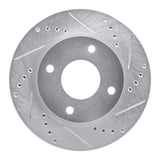 Dynamic Friction 2007-2017 Nissan Tiida (Mexico) Front Right Drilled & Slotted Silver Brake Rotor by Dynamic Friction Company 631-67062R