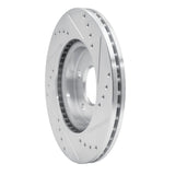 Dynamic Friction 2013-2019 Nissan Sentra Front Left Drilled & Slotted Silver Brake Rotor by Dynamic Friction Company 631-67064L