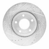 Dynamic Friction 2013-2019 Nissan Sentra Front Right Drilled & Slotted Silver Brake Rotor by Dynamic Friction Company 631-67064R