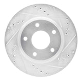 Dynamic Friction 2013-2019 Nissan Sentra Front Right Drilled & Slotted Silver Brake Rotor by Dynamic Friction Company 631-67064R
