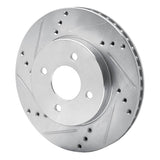 Dynamic Friction 2011-2025 Nissan Micra (Canada) Front Left Drilled & Slotted Silver Brake Rotor by Dynamic Friction Company 631-67065L