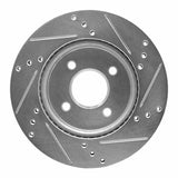 Dynamic Friction 2011-2025 Nissan Micra (Canada) Front Left Drilled & Slotted Silver Brake Rotor by Dynamic Friction Company 631-67065L