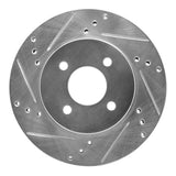Dynamic Friction 2011-2025 Nissan Micra (Canada) Front Left Drilled & Slotted Silver Brake Rotor by Dynamic Friction Company 631-67065L