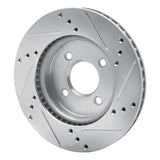 Dynamic Friction 2011-2025 Nissan Micra (Canada) Front Left Drilled & Slotted Silver Brake Rotor by Dynamic Friction Company 631-67065L