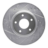 Dynamic Friction 2013-2025 Nissan Altima Front Left Drilled & Slotted Silver Brake Rotor by Dynamic Friction Company 631-67066L