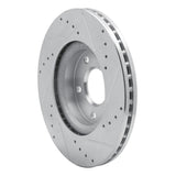 Dynamic Friction 2013-2025 Nissan Altima Front Left Drilled & Slotted Silver Brake Rotor by Dynamic Friction Company 631-67066L