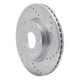 Dynamic Friction 2013-2025 Nissan Altima Front Right Drilled & Slotted Silver Brake Rotor by Dynamic Friction Company 631-67066R