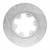 R1 Concepts 1983-1985 Nissan 720 DATSun Front Right Drilled & Slotted Silver Brake Rotor