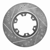 R1 Concepts 1985-2002 Nissan Frontier Front Left Drilled & Slotted Silver Brake Rotor