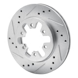 R1 Concepts 1985-1997 Nissan Pickup Hardbody Front Left Drilled & Slotted Silver Brake Rotor by R1 Concepts 631-67081L