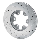 R1 Concepts 1985-1997 Nissan Pickup Hardbody Front Left Drilled & Slotted Silver Brake Rotor by R1 Concepts 631-67081L