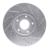 Dynamic Friction 2002-2017 Infiniti M45 Front Left Drilled & Slotted Silver Brake Rotor by Dynamic Friction Company 631-67087L