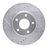Dynamic Friction 2002-2017 Infiniti M45 Front Left Drilled & Slotted Silver Brake Rotor by Dynamic Friction Company 631-67087L